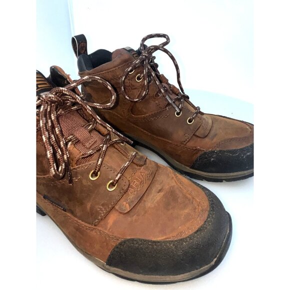 Women’s Waterproof Hiking Outdoor Brown Leather ARIAT Boots 9B - Picture 7 of 16